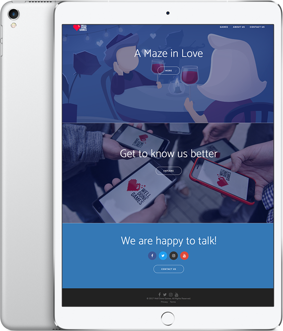 Сайт студії мобільних ігор Welldonegame